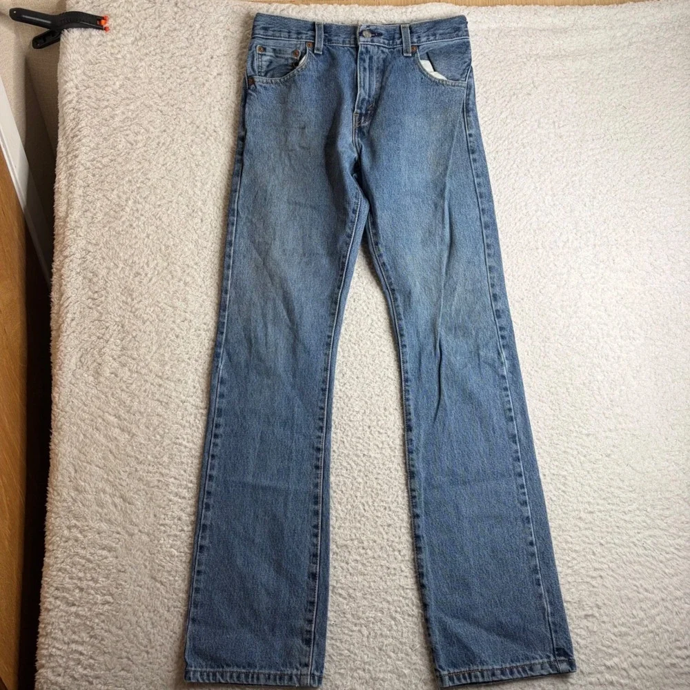 Levis 517 Bootcut Jeans Mens 29x34 Medium Wash Blue Denim Vintage Style 517-0217